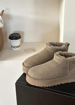Замшеві чоботи ugg classic ultra mini platform