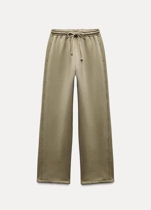 Плюшеві штани straight-leg zara