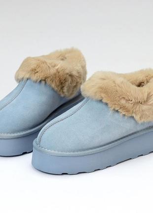 Жіночі блакитні уггі замш