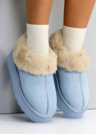 Жіночі блакитні уггі замш