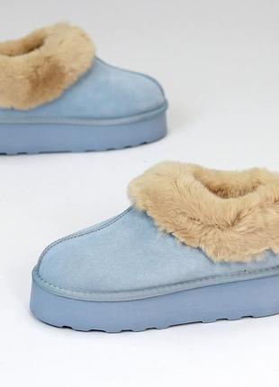 Жіночі блакитні уггі замш