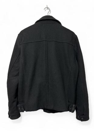 Шерстяная черная куртка косуха плотная h&amp;m