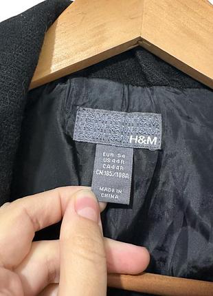 Шерстяная черная куртка косуха плотная h&amp;m