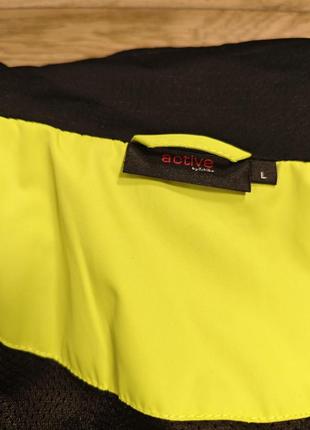 Active by tchibo р. l спортивная олимпийка черная / салотово желтая куртка легкая с...