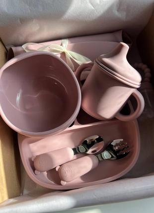 Набір посуду для першого прикорму пудра для дівчинки
