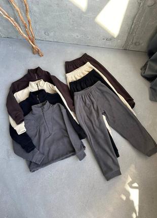 Флісовий костюм , фліс полар. дитячий спортивний костюм унісекс для дівчаток і хлопчиків. зимовий теплий костюм10 фото