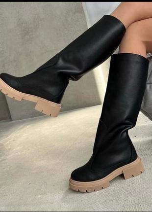 Сапоги - шкіра натуральна