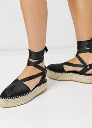 Шикарные эспадрильи сандалии на плетеной платформе asos design 37