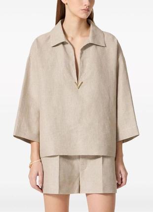 Костюм бежевый шорты рубашка женский