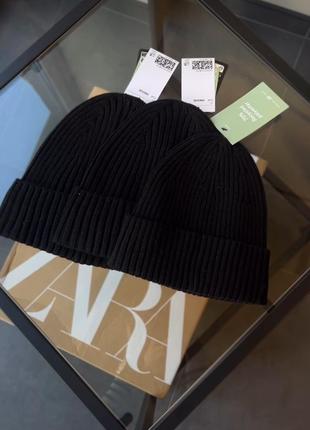 Шапка hm, шапка женская hm, шапка черная hm