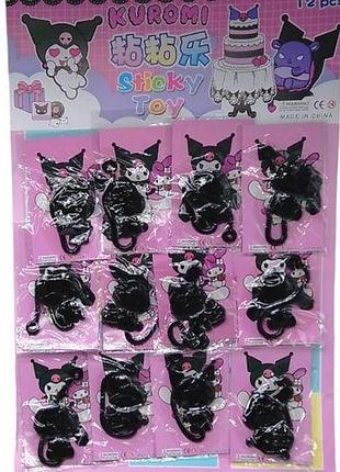 Лизун sanrio (me melody, hello kitty, kuromi), на планшеті, 12 штук