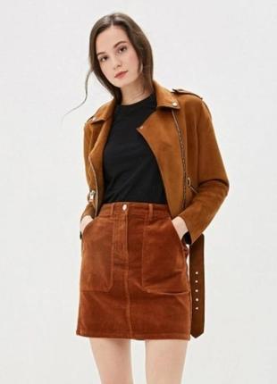 Вельветова спідниця трендовий колір dorothy perkins. розмір l-xl, спідниця з кишенями