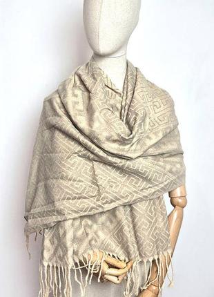 Шарф женский теплый свет бежевый латте