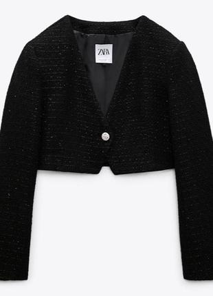 Пиджак zara твидовый