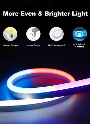 Светодиодная лента 5 м, rgb-ic diy неоновый свет с управлением через wifi app,...