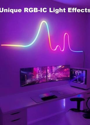 Светодиодная лента 5 м, rgb-ic diy неоновый свет с управлением через wifi app,...
