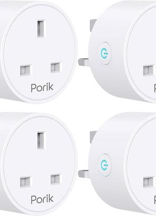 Wi-fi розетка porik mini smart plug працює з alexa, інтелектуальною розеткою google home, дистанційним