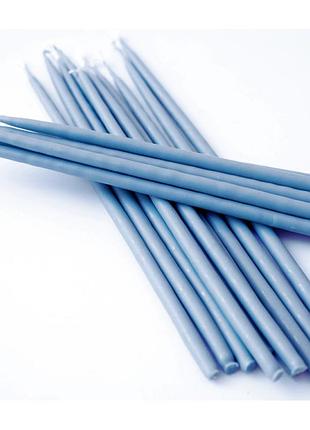 Свічка макана мала блакитна 18 см, 100% бджолиний віск, натуральна свічка з воску, свічка з бджолиного воску