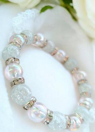 Браслет жіночій  прозорий  зі стразами  pago весильний