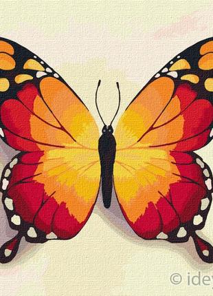 Картина за номерами ідейка   жовтогарячий метелик  25х25, найкраща ціна