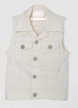 Жилетка детская для девочек, цвет молочный, 247r10029