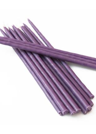 Свічка макана мала фіолетова, свічка з натурального воску, воскова свічка, свічка з вощини