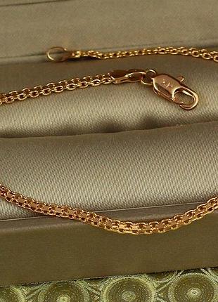 Браслет xuping jewelry бисмарк 18,5 см 2 мм золотистый
