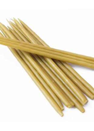 Свічка макана мала жовта, свічка з натурального воску, воскова свічка, свічка з вощини