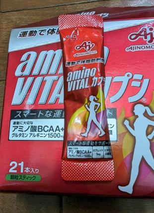 Bcaa и другие аминокислоты, витамины, капсаицин из перца, 21 сток ajinomoto amino vital capsi, япония