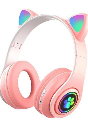 Наушники беспроводные cat ear vzv-23m 7695 с кошачьими ушками розовый