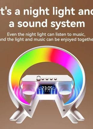Led лампа ночник с беспроводной зарядкой и bluetooth динамиком cn-449 g-lite xm-x63