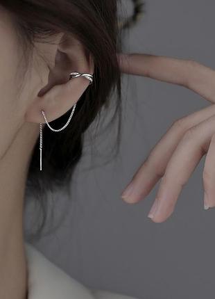 Серебряная серьга кафа 925