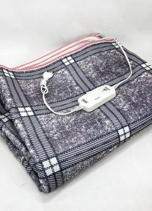 Электропростынь электрическая простынь с подогревом electric blanket 150х170см. цвет: серый с фиолетовым