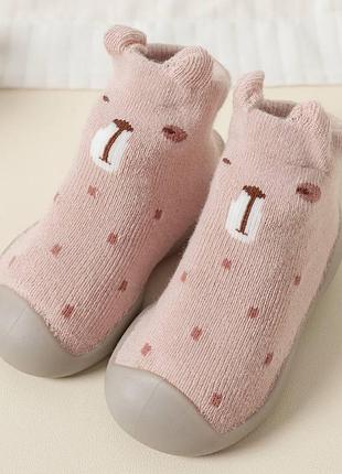 Тапочки-шкарпетки з силіконовою підошвою, дитячі капці для дому