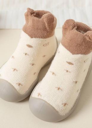 Тапочки-шкарпетки з силіконовою підошвою, дитячі капці для дому