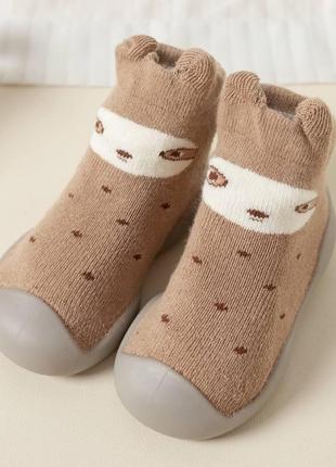 Тапочки-шкарпетки з силіконовою підошвою, дитячі капці для дому