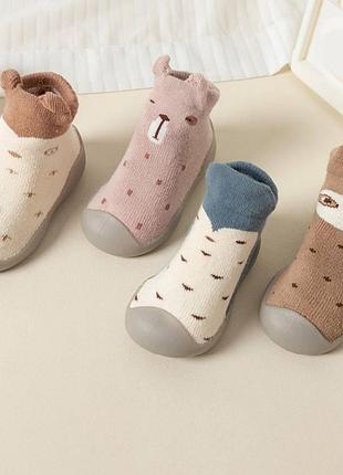 Тапочки-шкарпетки з силіконовою підошвою, дитячі капці для дому