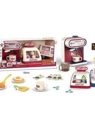 Кавʼярня 6673 подача води, звук, вітрина з солодощами, касовий апарат, гроші, посуд, їжа, в коробці