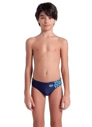 Плавки arena kikko v swim briefs graphic синій, бірюзовмй діт 140 см