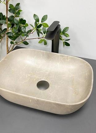 Умывальник накладной vbi ravenna 460x325x135мм прямоугольный бежевый vbi-011215