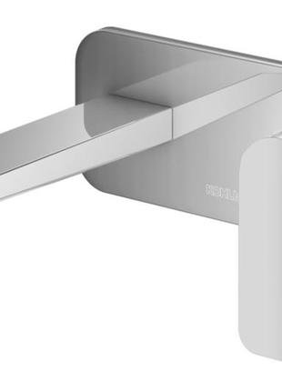 Cмеситель для умывальника однорычажный настенного монтажа kohlman wexpo хром латунь qw185w