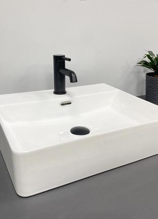 Умывальник накладной vbi bitonto 500x420x130мм прямоугольный белый vbi-015700