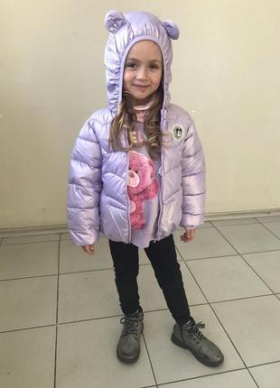 Куртка дитяча для дівчинки  китай sf-1530 90-100-110-120-130 рожевий, ліловий 4