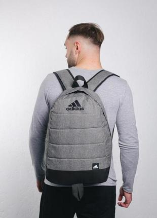 Рюкзак матрац сірий меланж adidas чорне лого