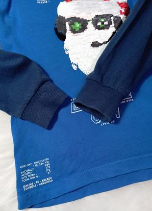 Новогодний реглан с дедом морозом пайетки на 3-4 года