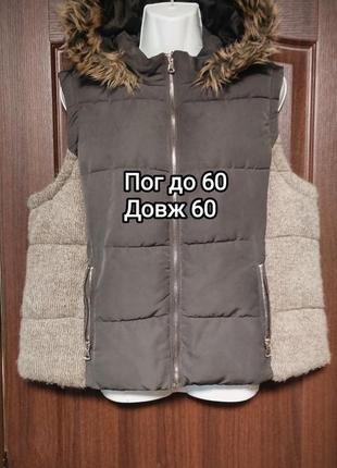 Тёплая жилетка с капюшоном