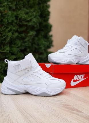 Nike m2k tekno високі білі з сірим
