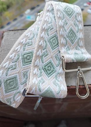 Широкий ремінь для сумки (фурнітура срібло)