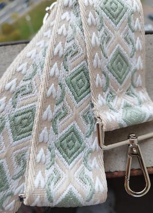 Широкий ремінь для сумки (фурнітура срібло)