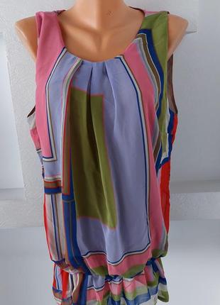 Блуза на підкладці безрукавка внизу гумка (виробництво італію)